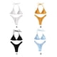 thumbnail image 3 of Yuarrent Traje de baño Sexy para mujer con almohadilla, ropa de playa, ropa de playa, correas ajustables, traje de baño de secado rápido, Traje de baño Negro METRO, 3 of 6