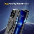 thumbnail image 5 of For Apple iPhone 15 Pro 6.1 Matte Transparent Metal Edge Camera Cover Magnetic Rind Stand Car Mount Holder Magsafe Wireless Charging Shockproof Hybrid Case Cover Blue, 5 of 8