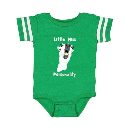

Inktastic Little Miss Personality Goofy White Llama Gift Baby Girl Bodysuit
