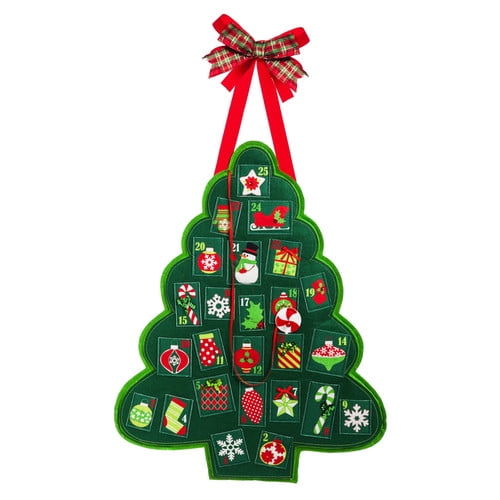 Evergreen Flag Christmas Advent Calendar Outdoor Safe Felt Door Decor