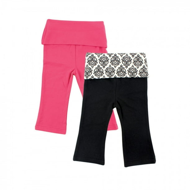 Yoga Sprout - Yoga Sprout Baby Girl Cotton Pants 2pk, Damask, 0-3 ...