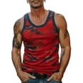 thumbnail image 2 of Men's Athletic Tank Top Sleeveless T-Shirt Summer Striped Vest Fitness Summer Casual Activewear Blue M, 2 of 7