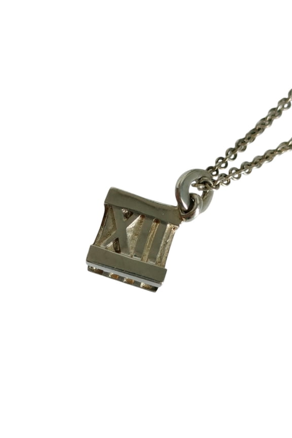 Pre-Owned TIFFANY&Co. Tiffany Atlas Cube Chain Pendant Necklace, SV925 Silver, Women's Accessory