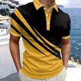 thumbnail image 6 of BRGZLK Mens Golf Shirt Summer Trendy Print Short Sleeve Turn-Down Collar Pullover Casual Business T-Shirts Lightweight Breathable Tennis Shirts Yellow 3XL, 6 of 6