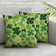 thumbnail image 3 of COMIO  St.Patrick's Day Pillow Covers Clovers Lucky Blessed Decorations Holiday Spring Decorative Pillow Case Decor for Sofa Couch (Green) AK039-12, 3 of 5