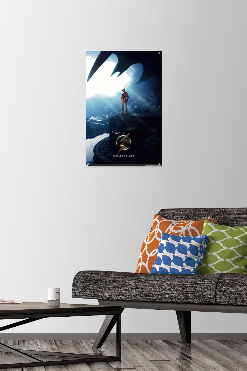 DC Comics Movie The Flash - Batcave One Sheet Wall Poster with Push Pins, 14.725" x 22.375"