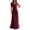 Wine, variant on Wsysadlol Dresses for Women Women Elegant Summer Solid Knit Maxi Dress Pleated Neckline Slim Fit Long Dress For Formal Occasions & Evening Party