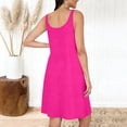 thumbnail image 5 of HBGVBA Women's Summer Mini Dress,Plus Size Short Sleeve Dresses,Summer Solid Color Lace Cami Round Neck Loose Midi Dress, 5 of 5