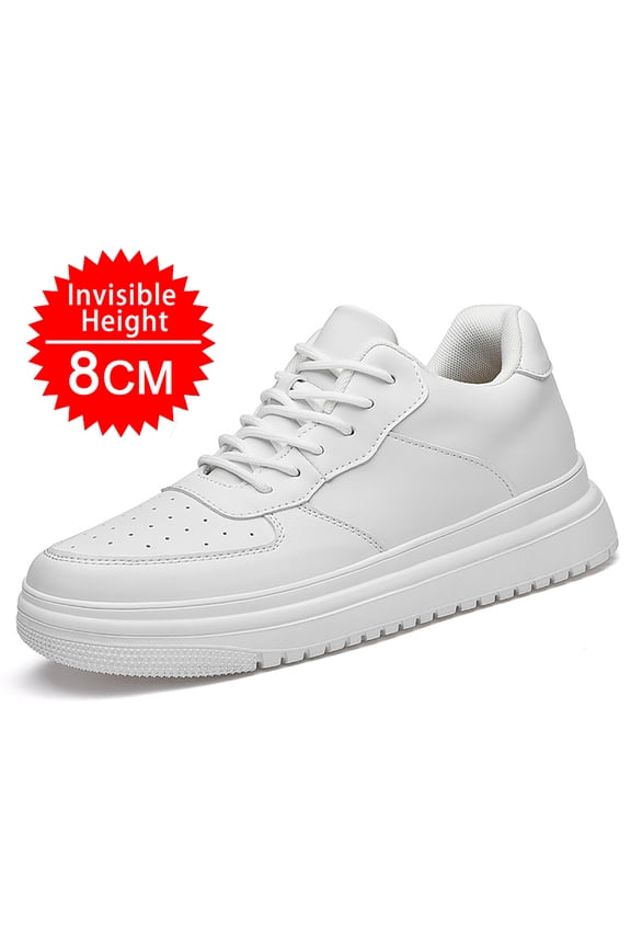 Men's Invisible Height Elevator Sneakers, 4/6/8/10 CM Lift Casual White/Black/Grey Platform Shoes, Breathable Non- Lace-Up Trainers for Everyday Wear