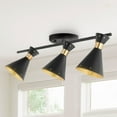 thumbnail image 6 of Elroy 30.5" 3-Light Iron Retro Contemporary LED Track Light , Black/Gold, 6 of 7