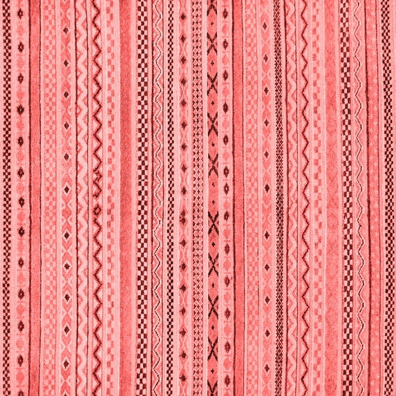 Ahgly Company Indoor Square Abstract Red Modern Area Rugs, 3' Square