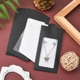 thumbnail image 4 of 100 set Paper boxes with Necklace Earring Jewelry Display Cards and Clear PVC Window Packaging boxes Rectangle Black 15.4x6.7x0.1cm Hole: 8mm Window: 85x44mm, 4 of 4