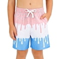 thumbnail image 2 of Tisuna Ice Print Boys' Athletic Shorts For Kids Elastic Waist Straight Leg Shorty Lightweight Soft Teen Youth Kids Soccer Shorts Light Pink Size 5-6 Years, 2 of 4