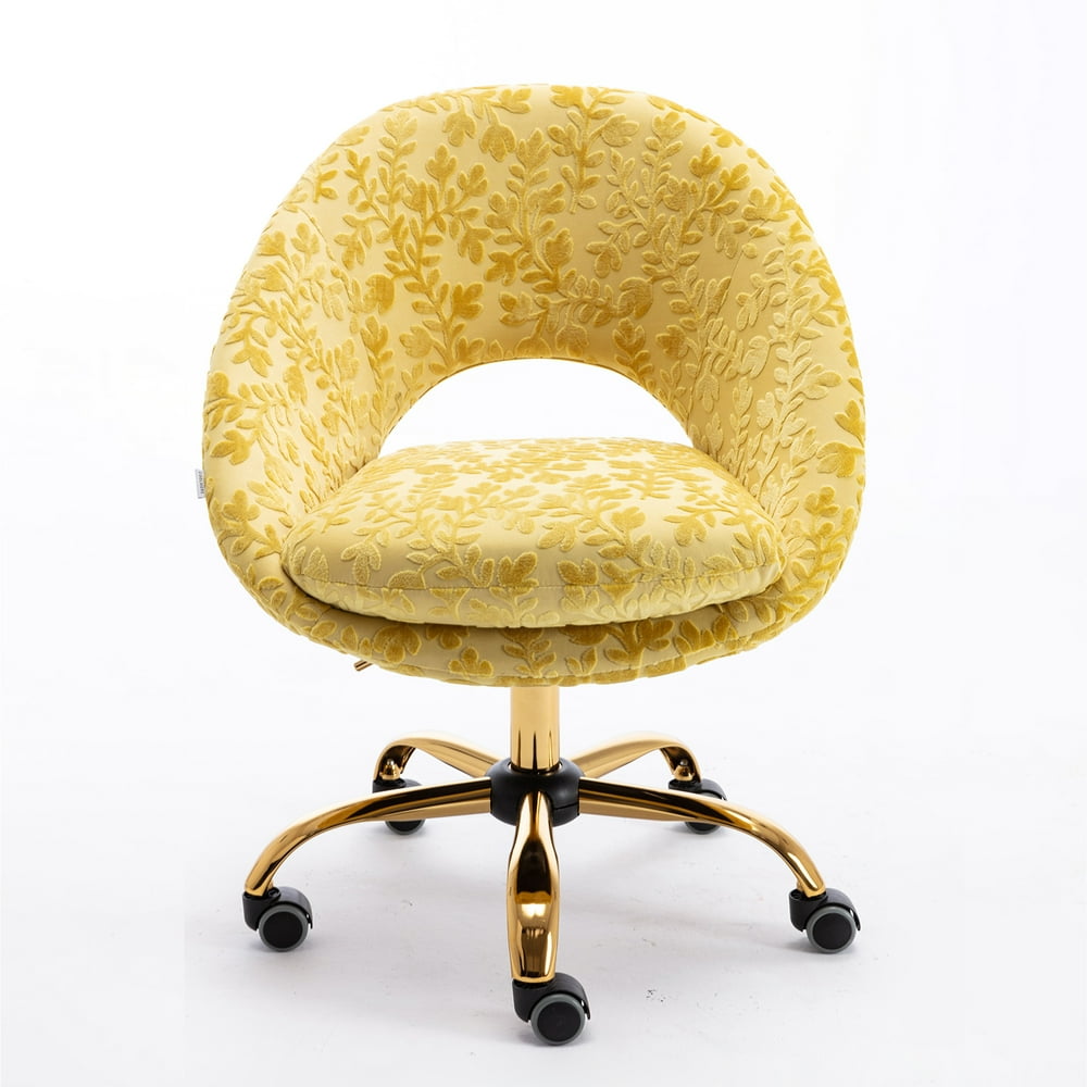 Home Office Chair Ergonomic Desk Chair with Gold Legs, Modern