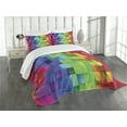 thumbnail image 2 of Ambesonne Geometric Quilted Bedspread Set 3 Pcs, Rainbow Color, King Size, Multicolor, 2 of 4