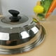 thumbnail image 2 of Matsuzay Tapa para wok con perilla redonda Construcción duradera Ajuste universal Tapa de acero inoxidable fácil de limpiar Cocina y Comedor plata 30, 2 of 6