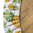 thumbnail image 5 of Ambesonne Yellow and White Fitted Round Tablecloth, Ripe Pineapple, 40"- 44" Diameter, Earth Yellow Green White, 5 of 5