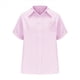 thumbnail image 2 of Camisa Estilo Boyfriend A Rayas Fruncidas para Mujer, Informal, con Cuello Corto, Mangas , Botones, Blusa con Bolsillo, Rosa, Talla S, 2 of 7