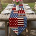 thumbnail image 6 of 4th of July Table Runner Linen Burlap Table Runner 72 Inches Long Independence Day Red Blue Vintage Dresser Scarves for Kitchen Island Coffee Dining Room Party Wedding Banquet Holiday Decor 14"x72", 6 of 8