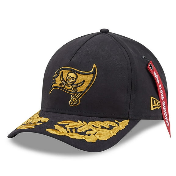 Men's New Era x Alpha Industries  Black Tampa Bay Buccaneers A-Frame 9FORTY Adjustable Hat