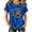 Blue, variant on Youpwaven America 250 Anniversary USA Top for Women, 1776-2026 Patriotic Ripped Flag Print Graphic Tee, Faux Denim Contrast Short Sleeve Shirt, Casual Celebration Outfit