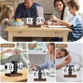 thumbnail image 6 of Flip Desk Clock, Retro Vintage Flip Desk Table Clock, Digital Flip Clock Sided Large Numbers Mechanical Flip Clock Wood Base for Living Room, Study Room and Office（Black）, 6 of 8