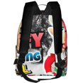 thumbnail image 3 of Lsque Sml Jeffy Pattern Backpack – School Travel Canvas Daypack with Ergonomic Padded Straps, Multiple Compartments & Leather Handle, 3 of 5