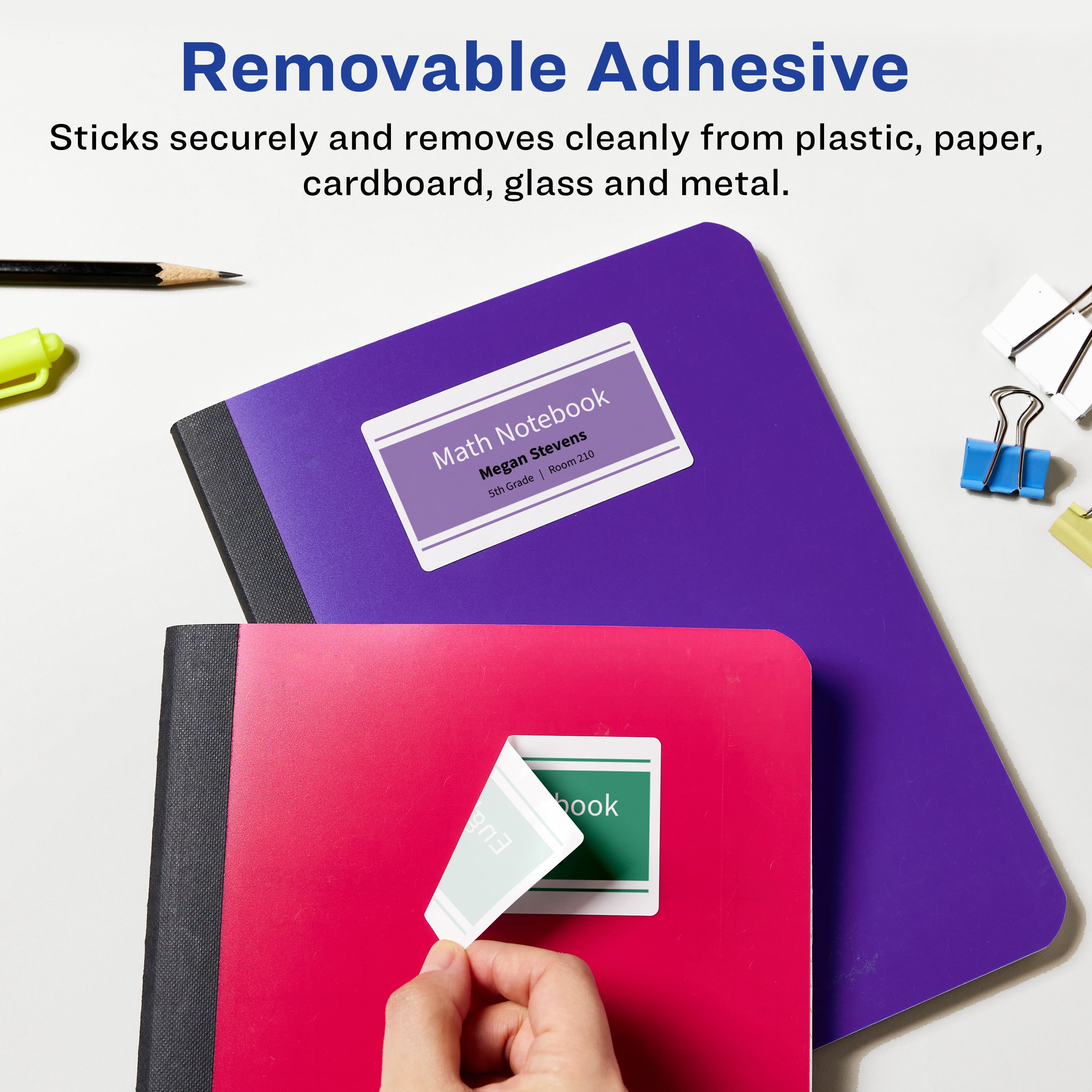 Avery Removable Rectangle Labels, 2" x 4", 150ct