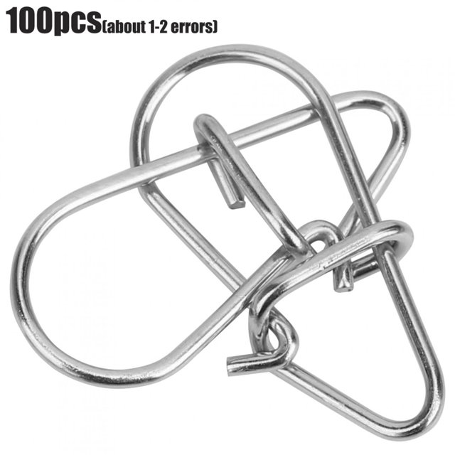 Gancho de acero inoxidable, 100 unids/bolsa tipo calabaza conector de pesca inoxidable calabaza gancho de acero inoxidable rendimiento de alta gama