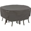 Classic Accessories Ravenna Water-Resistant 70 Inch Round Patio Table & Chair Set Cover