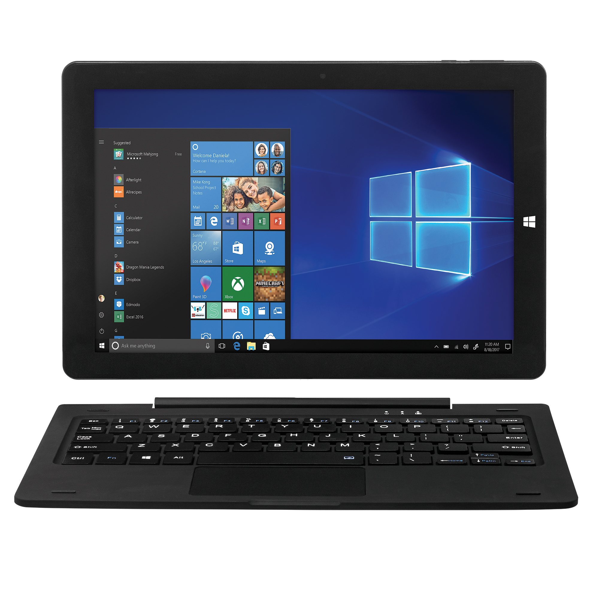 EVOO 10.1" Tablet with Keyboard, Dual Core, Intel Processor, 32GB Storage, Windows Ink (Smart Stylus included), Micro HDMI, Dual Cameras, Windows 10 Home, Black - image 2 of 2