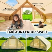 4-6 People for Camping Inflatable Tent, Glamping Tent with Stove Jack , 4 Seasons available Waterproof Blow Up Tent