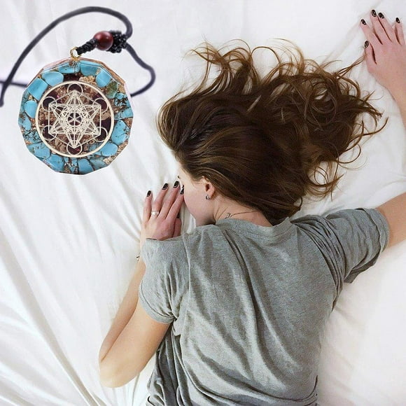 Orgonite Cube Metron Reiki Turquoise Collier Amulette Cristal