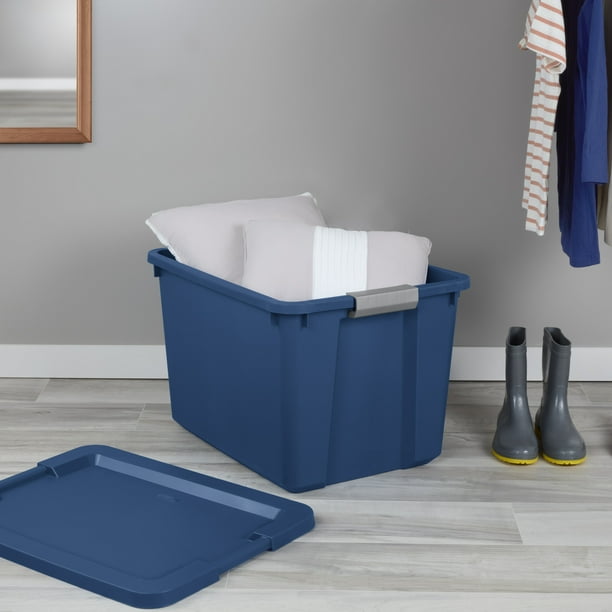 2 pack) Sterilite 20 Gallon Large Storage Bin, Plastic Storage