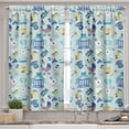 thumbnail image 2 of Ambesonne Cartoon Valance & Curtain, Crestcent Moon with Stars, 55"x30", Pale Violet Blue Yellow, 2 of 6