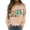 Beige, variant on Wang6 Womens Thanksgiving Graphic Sweatshirts Trendy Gobble Letter Printed Long Sleeve Crew Neck Pullovers Comfy Fall Loose Fit Solid Tshirts Tops White XL