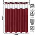 thumbnail image 4 of Ikfashoni Red Hookless Shower Curtain with Snap in Liner,Waffle Weave Waterproof Fabric Mesh Window Bathroom Curtain,72"X74", 4 of 7