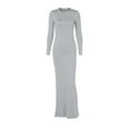 thumbnail image 5 of DHFJKG Dresses For Women Slim Fit Crewneck Long Sleeve Solid Color Maxi Dress Party Club Teacher Casual Office Classic Dresses, 5 of 8