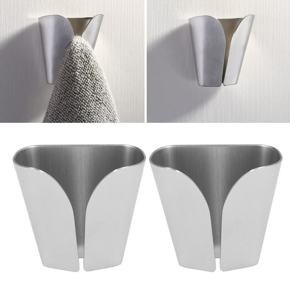 Stainless Steel V Type Towel Hook Brushed Finish Waterproof Hand Towel Hook Hanger,Kitchen Towel Hooks Dish Towel Holder Rustproof Stainless Steel Brushed Finishfor Kitchens and Bathrooms