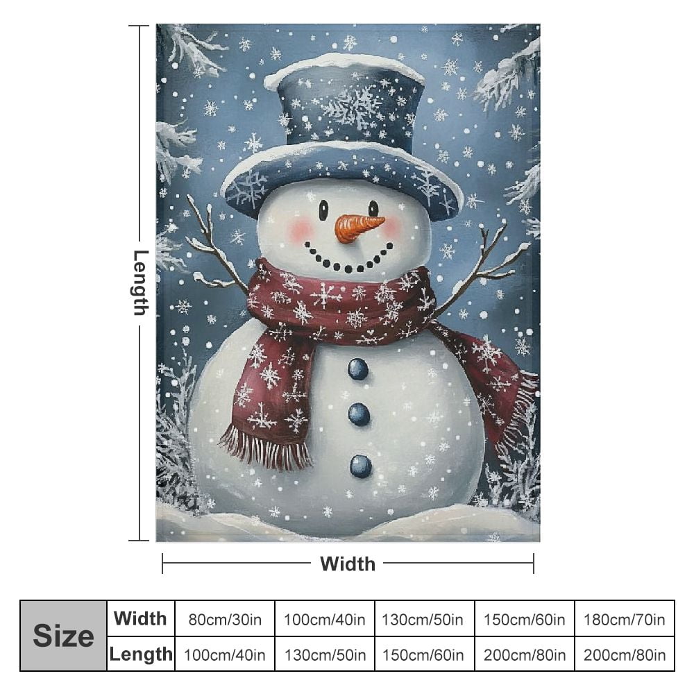 Pratyus Snowman Flannel Throw Blanket for Couch Sofa Bed Christmas Home Decor All Seasons Theme 50x60in