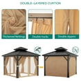 thumbnail image 4 of Luku 10x12FT Outdoor Hardtop Gazebo with Galvanized Iron Roof, Sturdy Aluminum Frame, Netting & Curtains, Wind Snow Resistant Permanent Gazebo for Patio, Lawn, Pool, Deck, 4 of 8