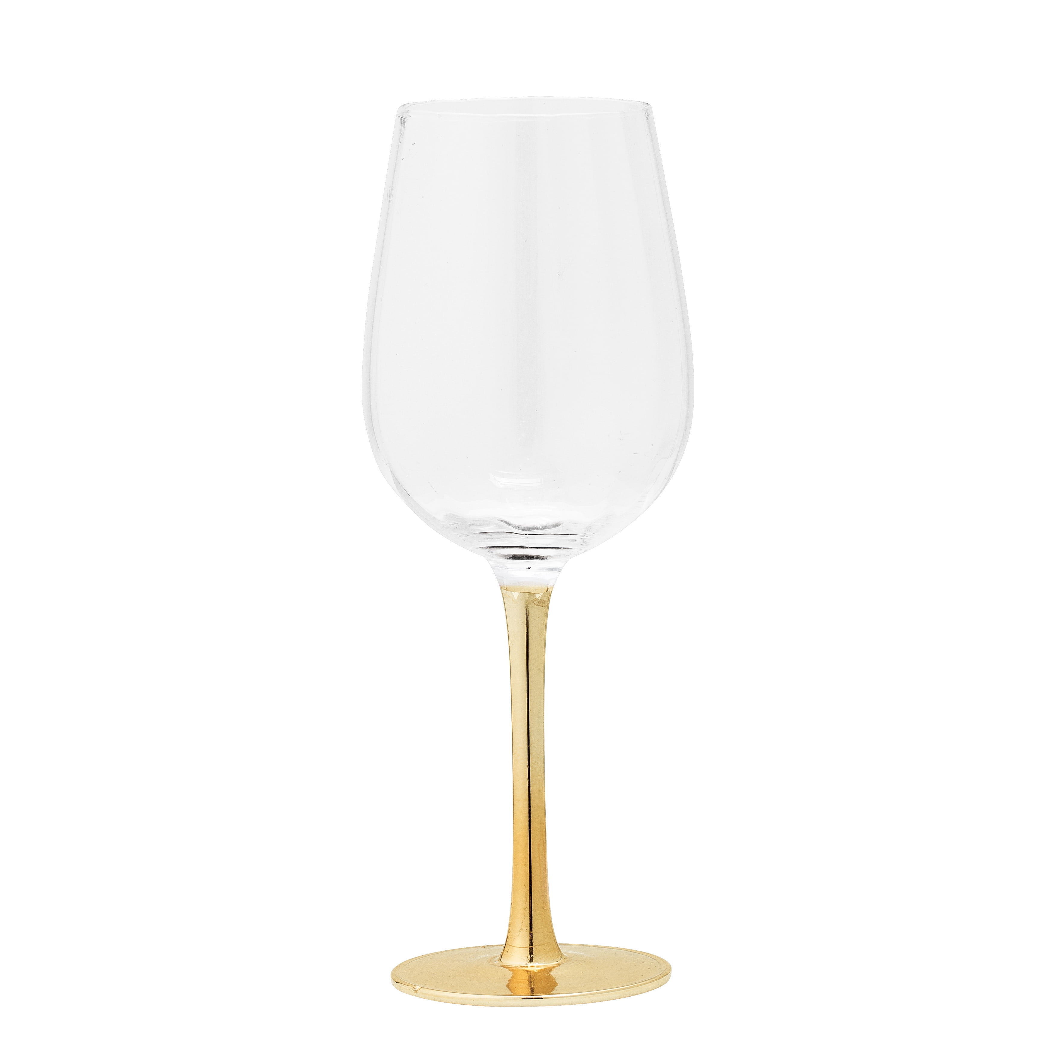 Bloomingville Clear Wine Glass with Gold Electroplated Stem