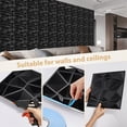 thumbnail image 4 of 3D Wall Panel Diamond for Indoor Wall Decoration for Living Room Lobby Bedroom Hotel Office, Black 30cm x 30cm, 4 of 6