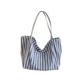 thumbnail image 2 of Cadorn Striped Canvas Tote Bag Fashionable Casual Soft Spacious Shoulder Bag for Women with Stylish Design, Great for Daily Use Shopping Commute and Weekend Essentials, 2 of 5