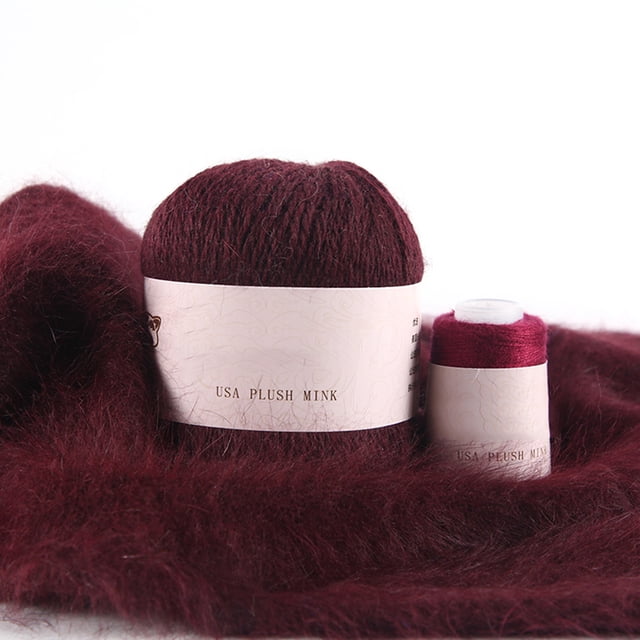 Set de bola de hilo 2 Strand Winter Bufanda de invierno suave tejido de hilo de ganchillo Kit Beanie Weaving Supplies Accesorio de costura Púrpura Rojo 50G 20G Inevent HA010946-12
