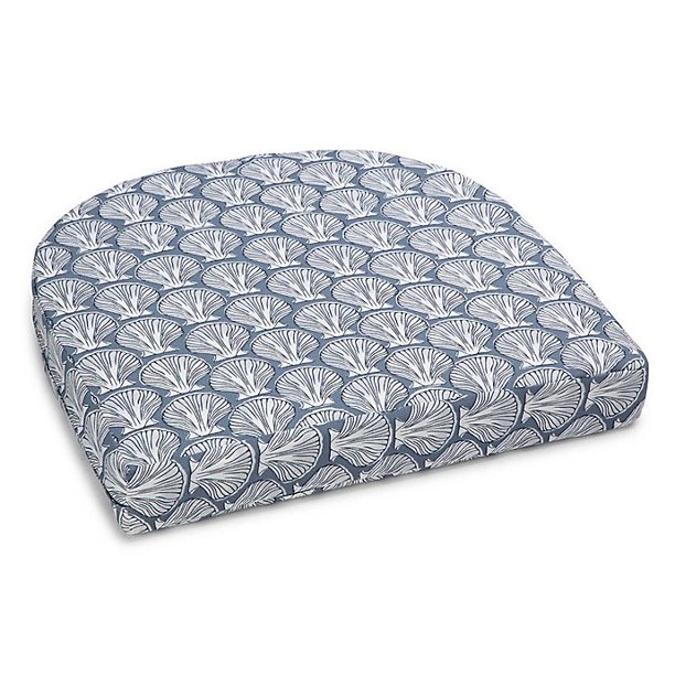 Destination Summer Seashell Indoor Outdoor Stacking Wicker Seat Cushion In Seashell Grey Walmart Com