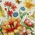 thumbnail image 6 of WYYP Flowers Butterflies Aestheticism Round Tablecloth Waterproof Resistant Fabric 100% Polyester Fiber Table Cover White, 6 of 8