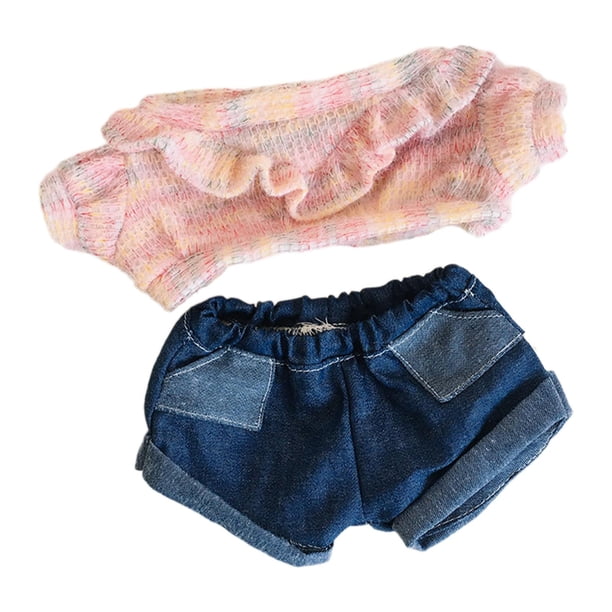 Ropa Para Muñecas De 35 A 43 Cm – Conjunto De Conejo Azul Con Tirantes, Camisa, Gorro Y Calcetines (muñeca No Incluida)