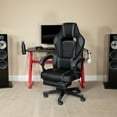 thumbnail image 3 of Flash Furniture Red Gaming Desk with Cup Holder/Headphone Hook & Black Reclining Back/Arms Gaming Chair with Footrest, 3 of 13