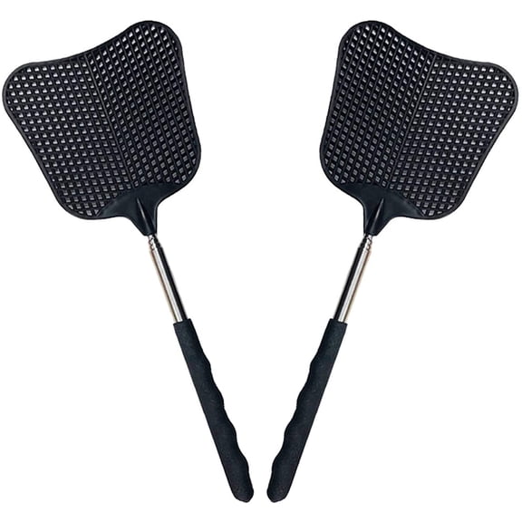 Vruelia 2PC Telescopic Fly Swatters, Durable Fly Swatter Heavy Duty Set, Telescopic Flyswatter